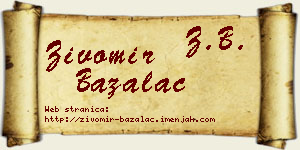 Živomir Bažalac vizit kartica